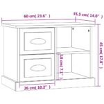 Table de chevet blanc 60x35,5x45 cm – Image 8