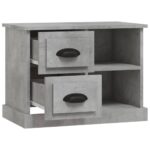Table de chevet gris béton 60x35,5x45 cm – Image 4