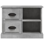 Table de chevet gris béton 60x35,5x45 cm – Image 5