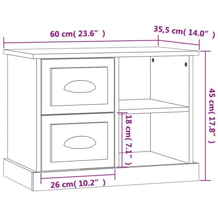 Table de chevet gris béton 60x35,5x45 cm – Image 8
