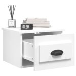 Table de chevet murale blanc 41,5x36x28 cm – Image 2