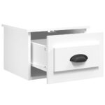 Table de chevet murale blanc 41,5x36x28 cm – Image 3