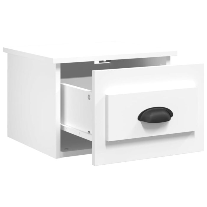 Table de chevet murale blanc 41,5x36x28 cm – Image 3