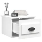 Tables de chevet murales 2 pcs blanc 41,5x36x28 cm – Image 2