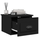 Table de chevet murale noir 41,5x36x28 cm – Image 2
