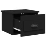 Table de chevet murale noir 41,5x36x28 cm – Image 3