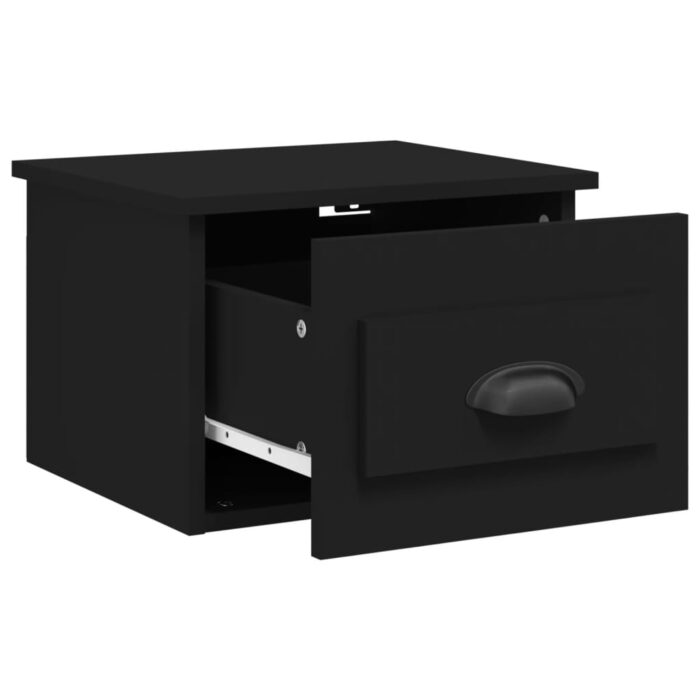 Table de chevet murale noir 41,5x36x28 cm – Image 3