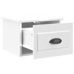 Table de chevet murale blanc brillant 41,5x36x28 cm – Image 3