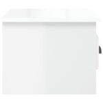 Table de chevet murale blanc brillant 41,5x36x28 cm – Image 5