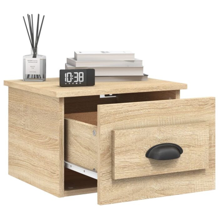 Tables de chevet murales 2 pcs chêne sonoma 41,5x36x28 cm – Image 2