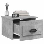 Tables de chevet murales 2 pcs gris béton 41,5x36x28 cm – Image 2