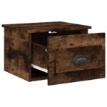 Table de chevet murale chêne fumé 41,5x36x28 cm – Image 3