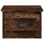 Table de chevet murale chêne fumé 41,5x36x28 cm – Image 4