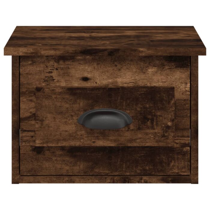 Table de chevet murale chêne fumé 41,5x36x28 cm – Image 4