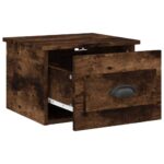 Tables de chevet murales 2 pcs chêne fumé 41,5x36x28 cm – Image 4