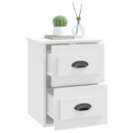 Tables de chevet murales 2 pcs blanc 41,5x36x53 cm – Image 4