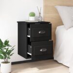 Tables de chevet murales 2 pcs noir 41,5x36x53 cm – Image 2