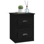 Tables de chevet murales 2 pcs noir 41,5x36x53 cm – Image 3