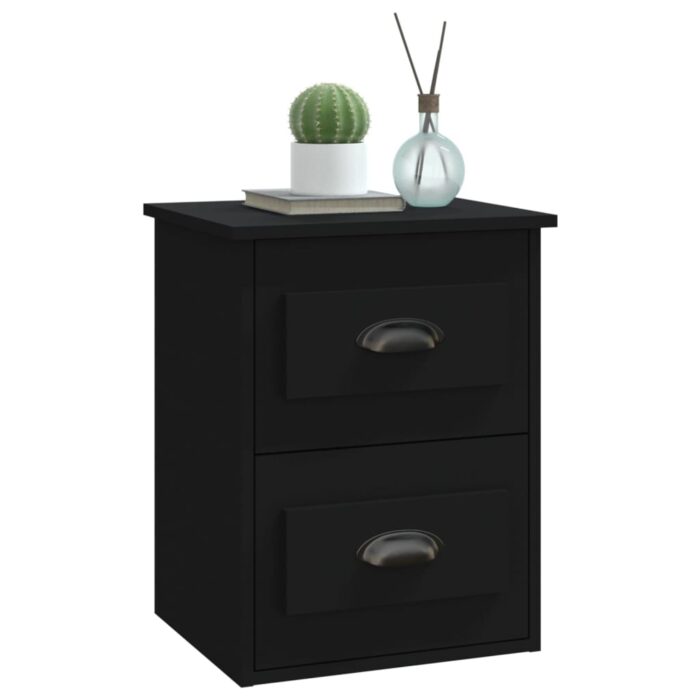 Tables de chevet murales 2 pcs noir 41,5x36x53 cm – Image 3