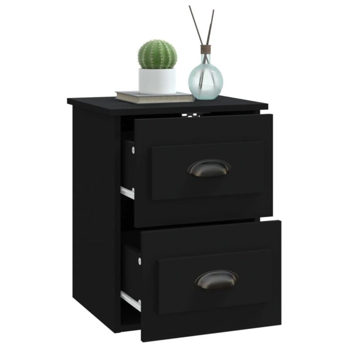 Tables de chevet murales 2 pcs noir 41,5x36x53 cm – Image 4