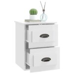 Table de chevet murale blanc brillant 41,5x36x53 cm – Image 3