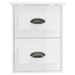 Table de chevet murale blanc brillant 41,5x36x53 cm – Image 5