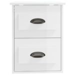 Tables de chevet murales 2 pcs blanc brillant 41,5x36x53 cm – Image 7