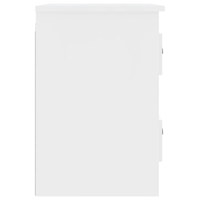 Tables de chevet murales 2 pcs blanc brillant 41,5x36x53 cm – Image 8
