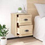 Tables de chevet murales 2 pcs chêne sonoma 41,5x36x53 cm – Image 2