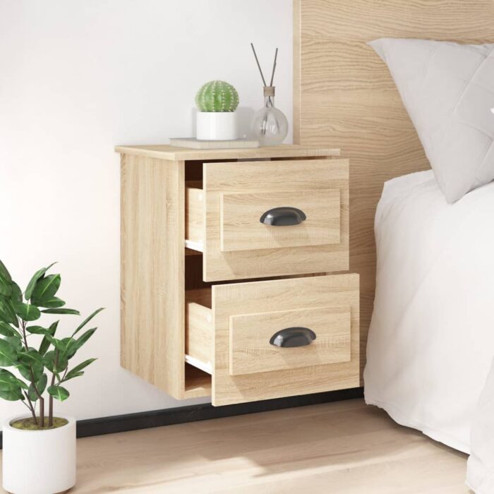 Tables de chevet murales 2 pcs chêne sonoma 41,5x36x53 cm – Image 2