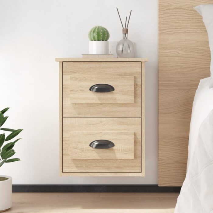 Tables de chevet murales 2 pcs chêne sonoma 41,5x36x53 cm – Image 1