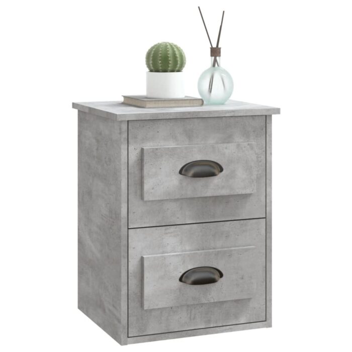 Tables de chevet murales 2 pcs gris béton 41,5x36x53 cm – Image 3