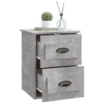 Tables de chevet murales 2 pcs gris béton 41,5x36x53 cm – Image 4