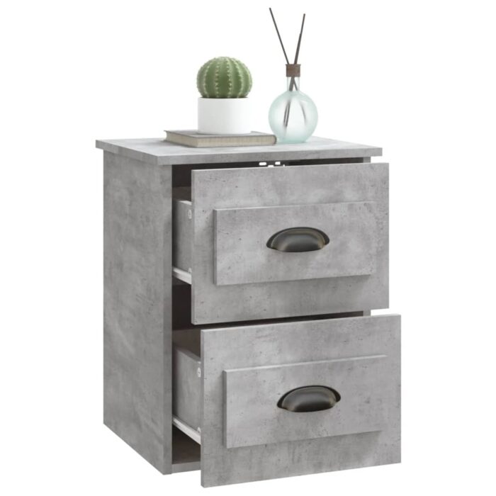 Tables de chevet murales 2 pcs gris béton 41,5x36x53 cm – Image 4