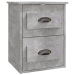 Tables de chevet murales 2 pcs gris béton 41,5x36x53 cm – Image 5