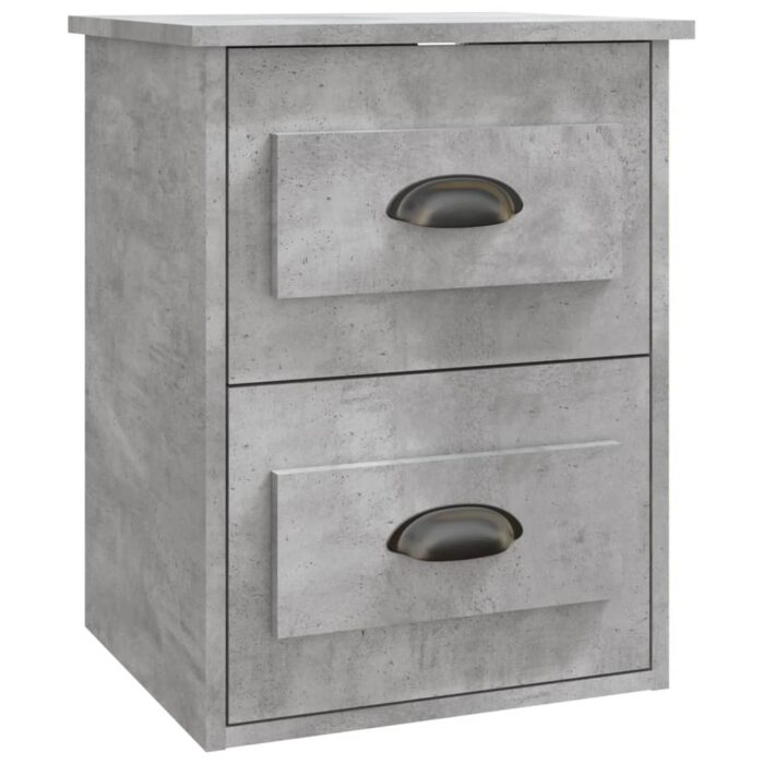 Tables de chevet murales 2 pcs gris béton 41,5x36x53 cm – Image 5