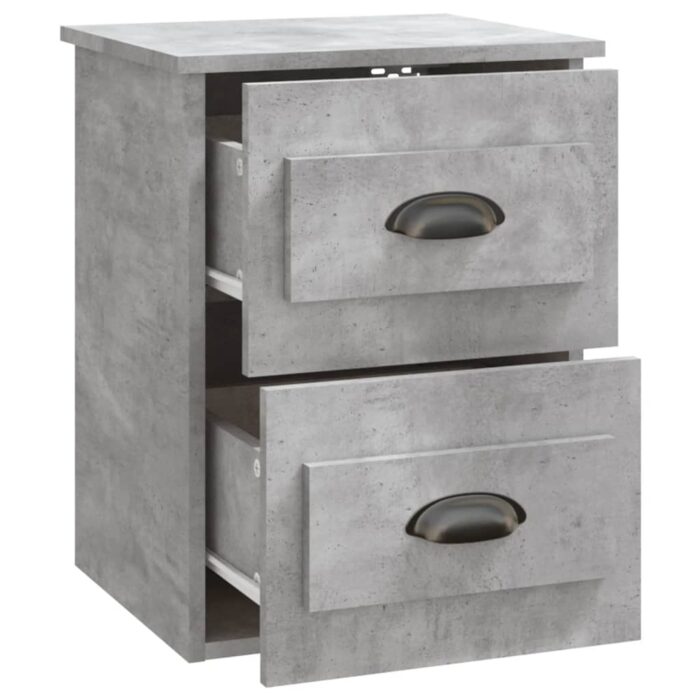 Tables de chevet murales 2 pcs gris béton 41,5x36x53 cm – Image 6