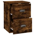 Table de chevet murale chêne fumé 41,5x36x53 cm – Image 4