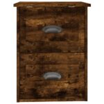 Table de chevet murale chêne fumé 41,5x36x53 cm – Image 5