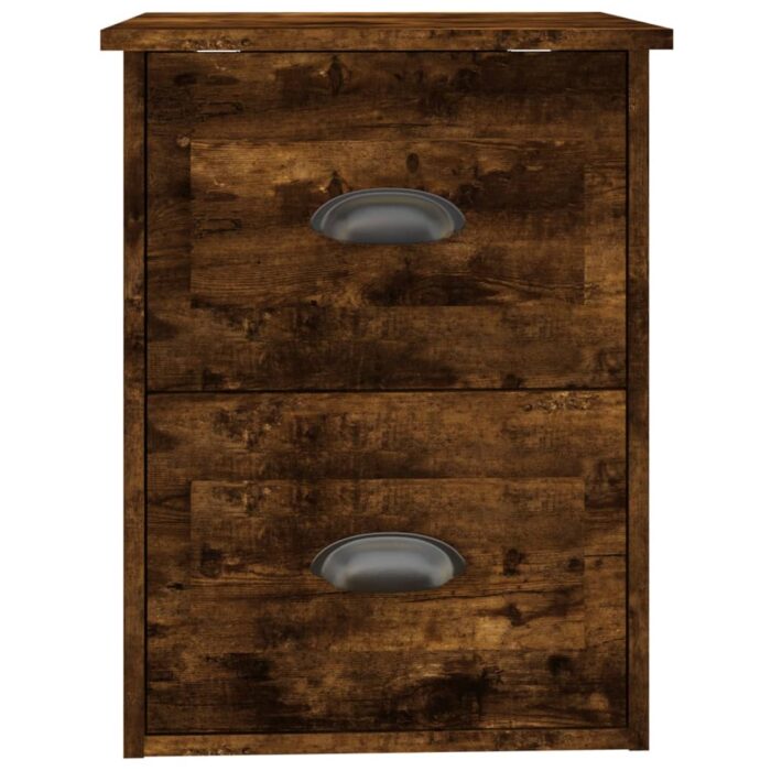 Table de chevet murale chêne fumé 41,5x36x53 cm – Image 5