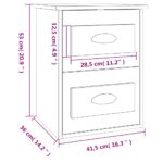 Table de chevet murale chêne fumé 41,5x36x53 cm – Image 9