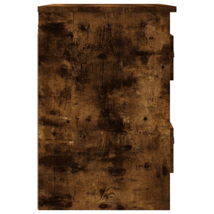 Tables de chevet murales 2 pcs chêne fumé 41,5x36x53 cm – Image 8