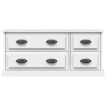 Meuble TV blanc 100x35,5x45 cm bois d'ingénierie – Image 4