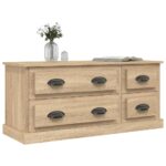Meuble TV chêne sonoma 100x35,5x45 cm bois d'ingénierie – Image 2