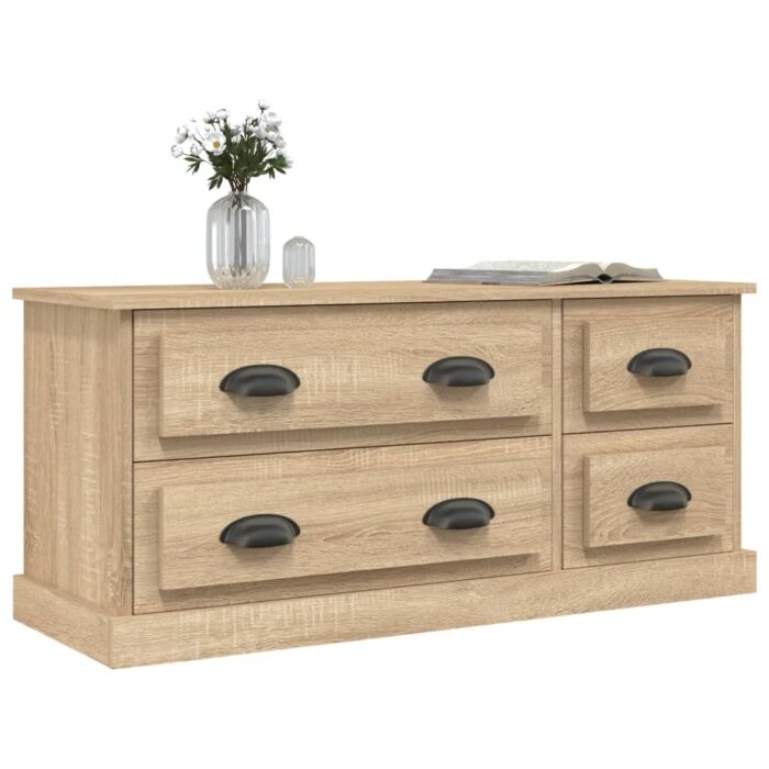 Meuble TV chêne sonoma 100x35,5x45 cm bois d'ingénierie – Image 2