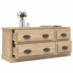 Meuble TV chêne sonoma 100x35,5x45 cm bois d'ingénierie – Image 3