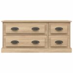 Meuble TV chêne sonoma 100x35,5x45 cm bois d'ingénierie – Image 4