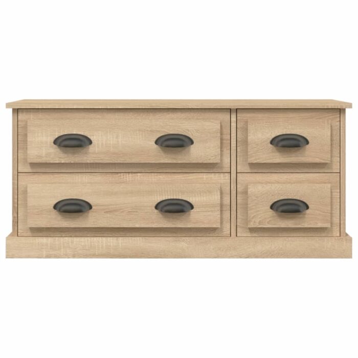 Meuble TV chêne sonoma 100x35,5x45 cm bois d'ingénierie – Image 4
