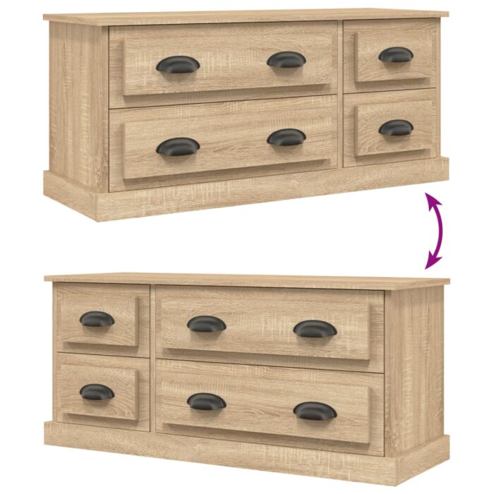 Meuble TV chêne sonoma 100x35,5x45 cm bois d'ingénierie – Image 6