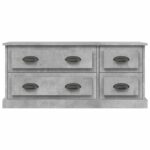 Meuble TV gris béton 100x35,5x45 cm bois d'ingénierie – Image 4